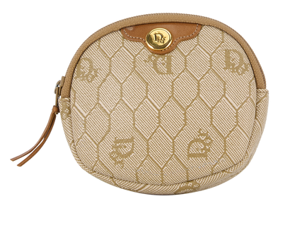 Christian Dior Honeycomb Pouch, £210, Accessories, Brown, Canvas, Front view